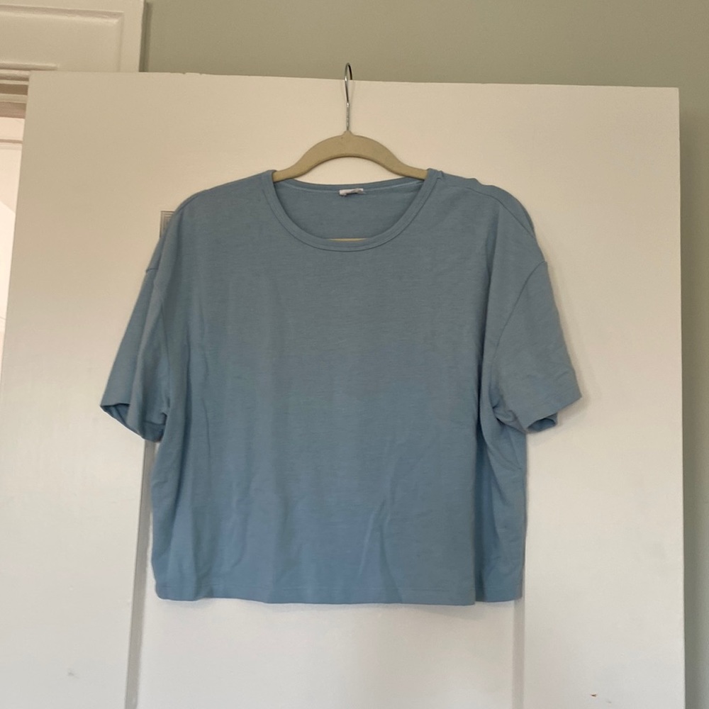 Aritzia Wilfred Free Blue Crop Top